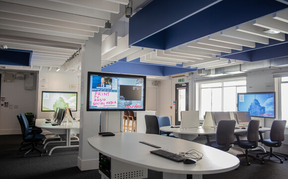 Active learning classroom at City, University of London, Department of Journalism
