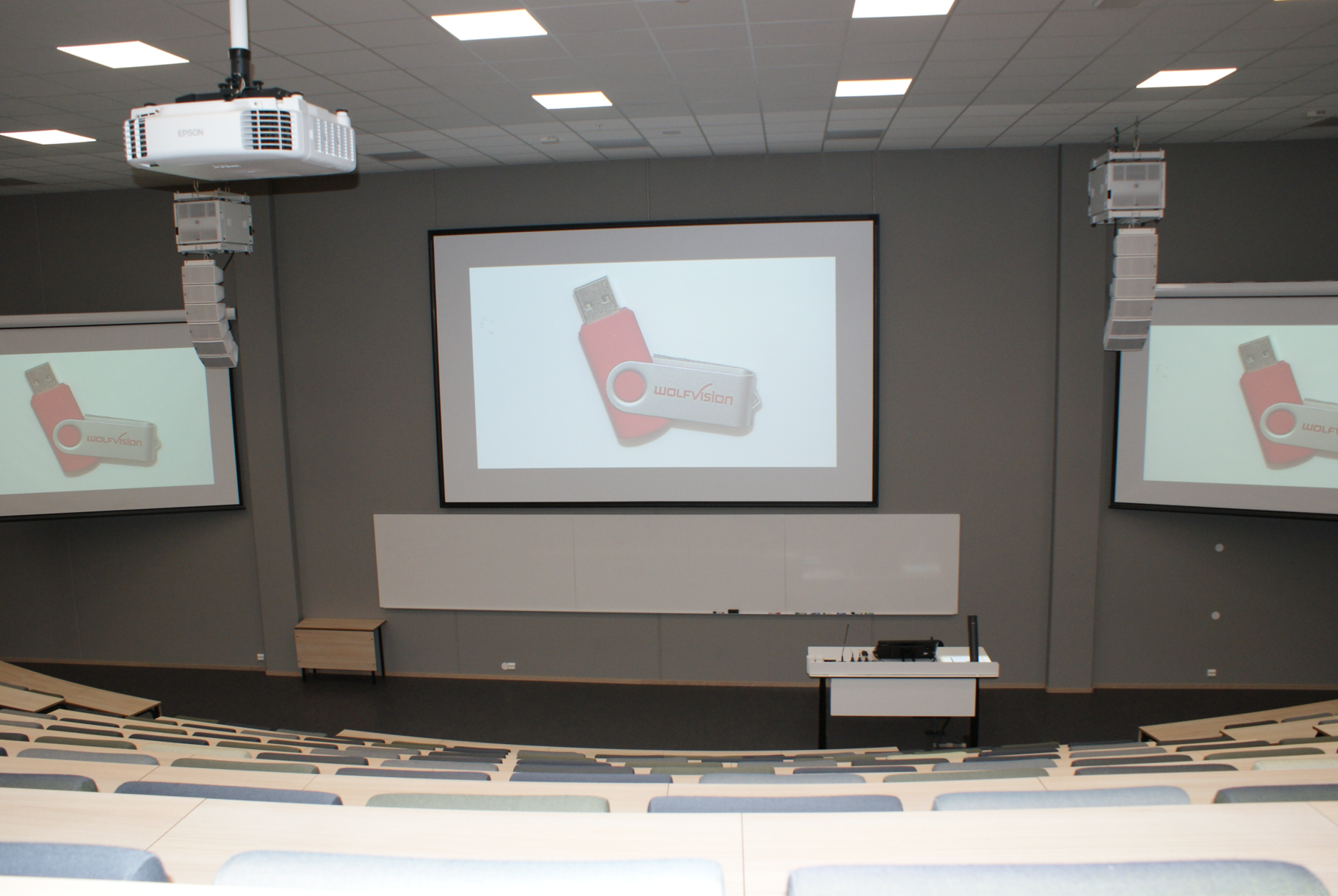 WolfVision VZ-3neo Visualizer installed in an auditorium at BI Norwegian Business school..