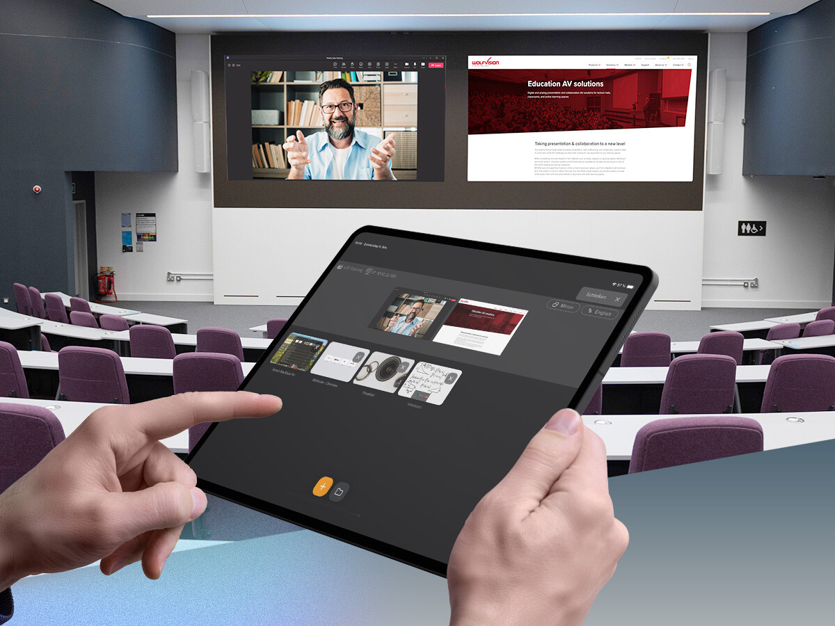 Easy control of multi-source content in a lecture theater