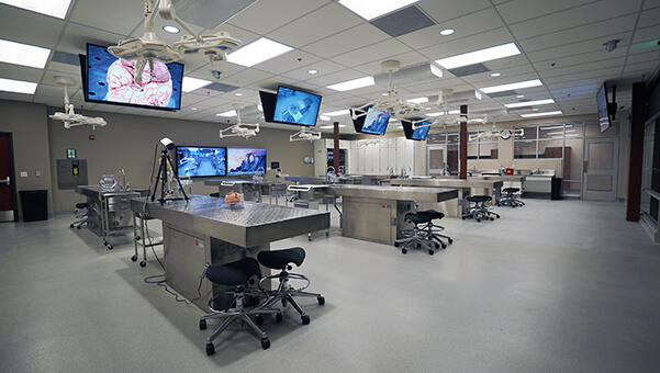 Le telecamere WolfVision EYE-14 Live Image permettono a tutti gli studenti di vedere cosa succede durante le complesse procedure di formazione medica. 